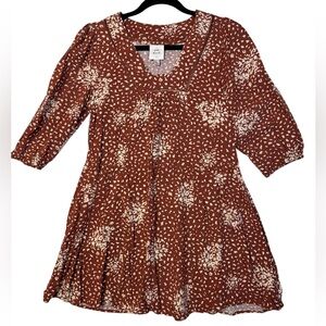 Knox Rose Boho Floral Babydoll Dress – Size Small‎